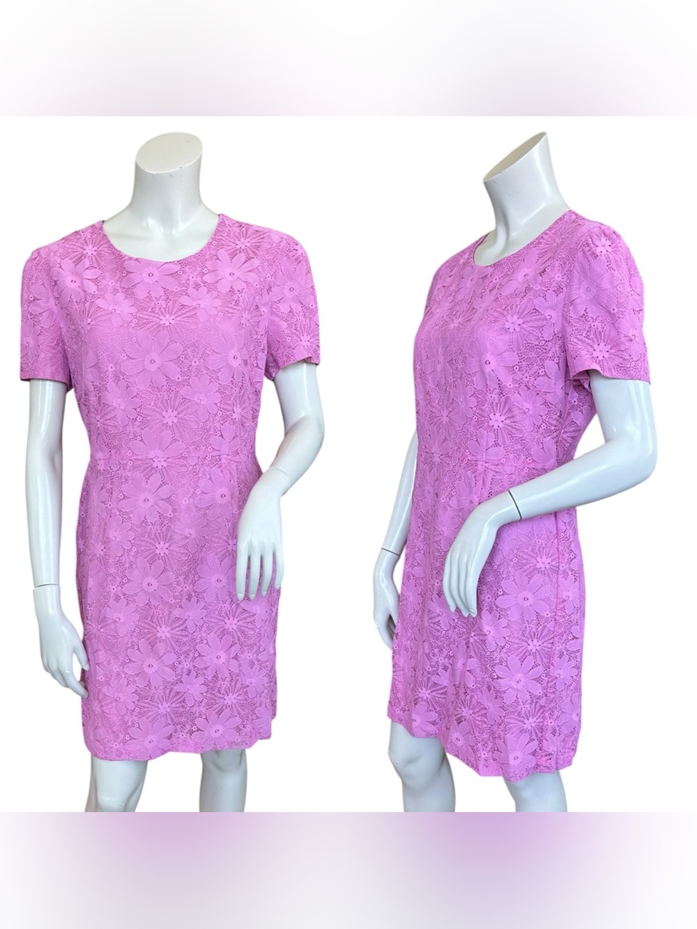 Rachel Parcell Pink-ish Purple Modest Floral Lace Sheath Dress Size 10